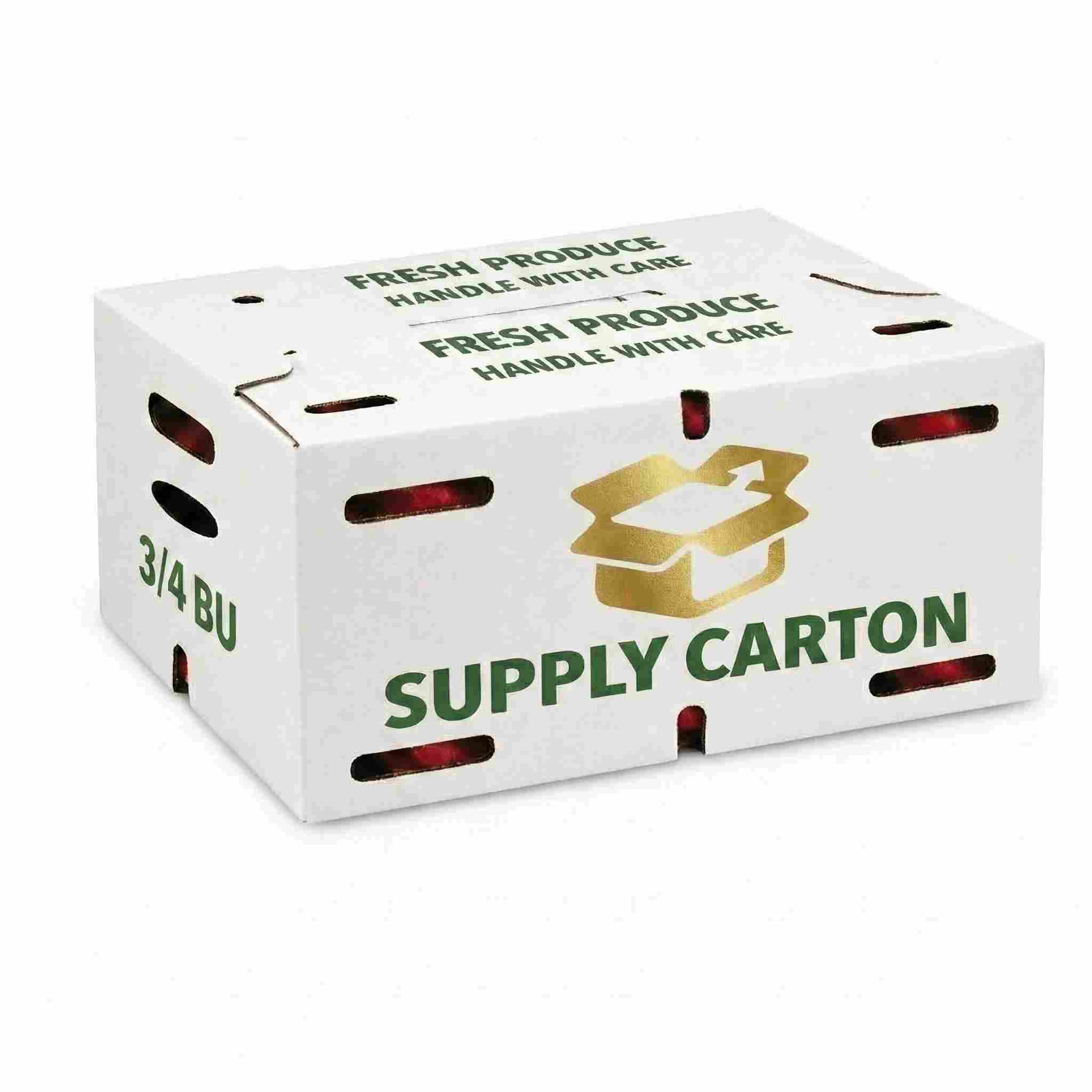 Wax Produce Box - 3/4 Bushel